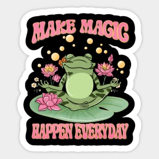 Make Magic Happen Everyday - Frog Yoga Inspired Design Sticker